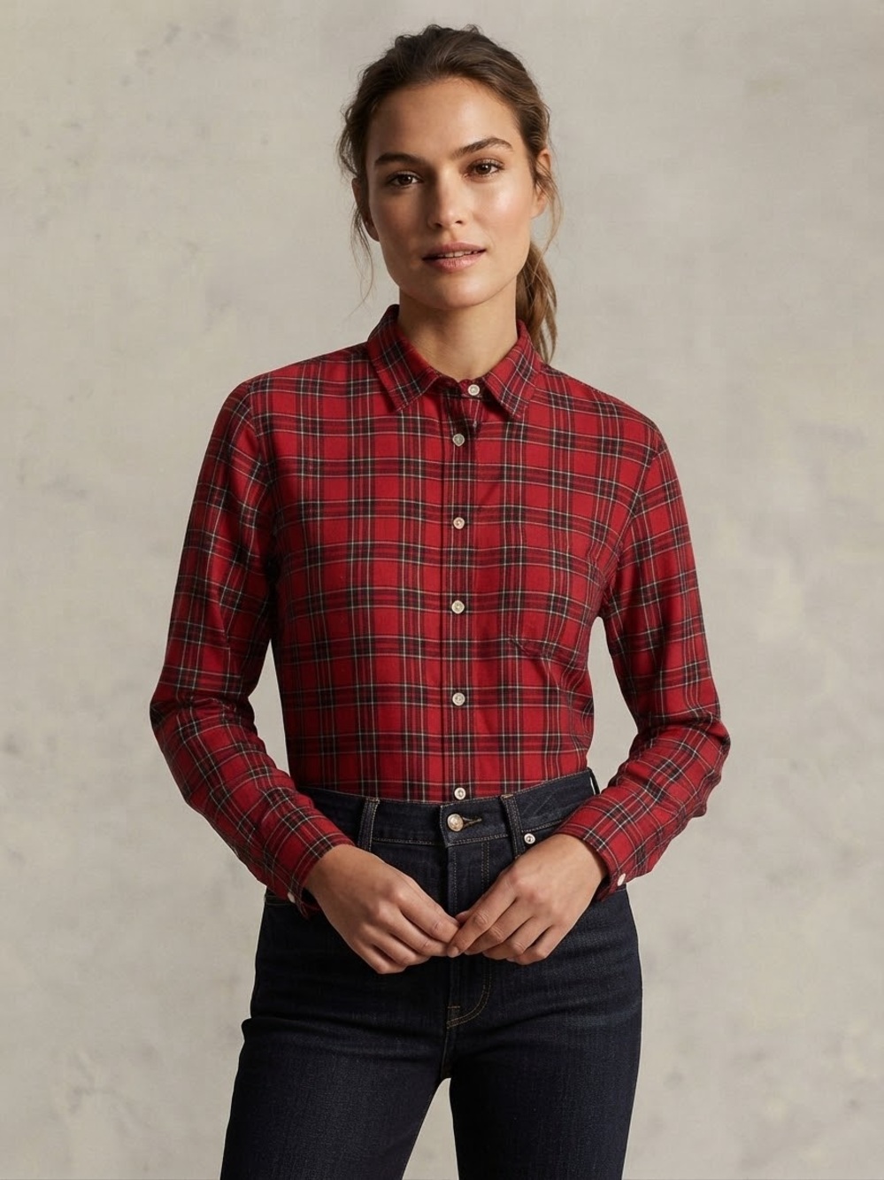 Madewell Red Plaid Button-Down Classic Shirt Preppy